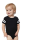 Rabbit Skins 4437 - Infant Football Bodysuit - Black / White