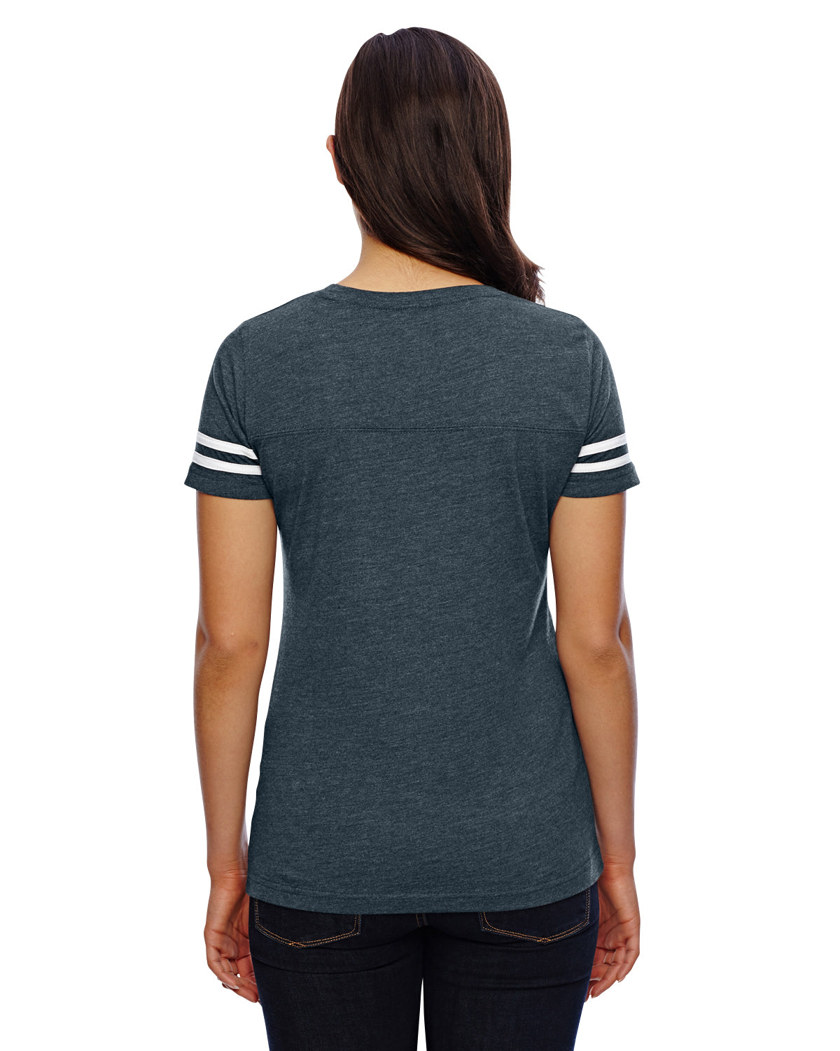 Women's Football T-Shirt - Vintage Navy / Blend White