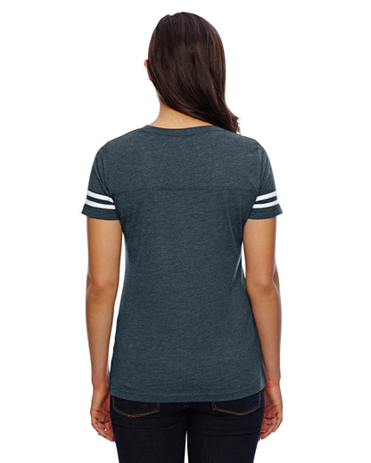 Women's Football T-Shirt - Vintage Navy / Blend White