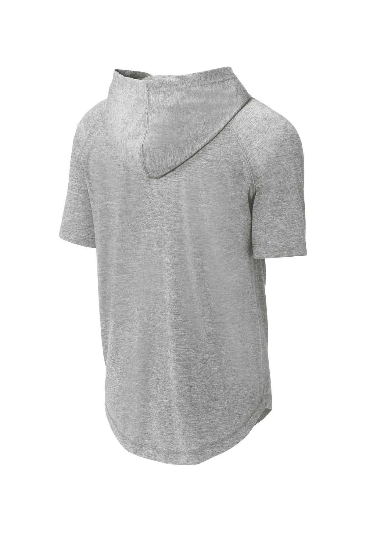 Unisex PosiCharge Tri-Blend Wicking Short Sleeve Hoodie - Light Gray Heather
