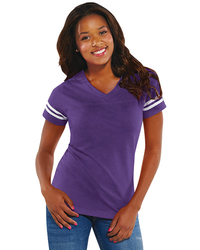 Women's Football T-Shirt - Vintage Purple / Blend White