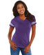 LAT 3537 - Women's Football T-Shirt - Vintage Purple / Blend White