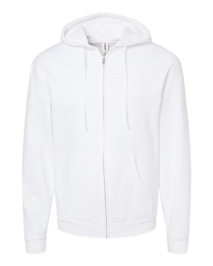 Unisex Fleece Zip Hoodie - White