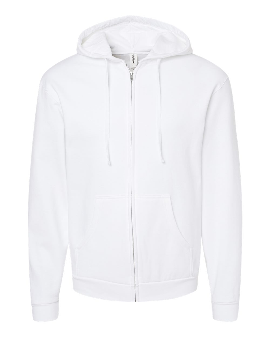 Unisex Fleece Zip Hoodie - White