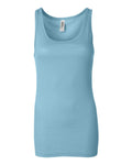 Women's Sheer Mini Rib Tank - Light Aqua