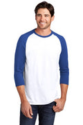 Unisex Perfect Tri 3/4-Sleeve Raglan - Deep Royal / White