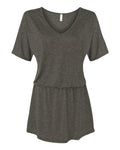 Women's Flowy V-Neck Dress - Heather Dark Gray