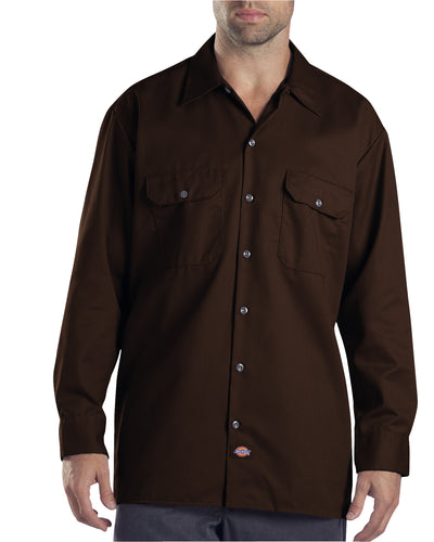 Unisex Long-Sleeve Work Shirt - Dark Brown