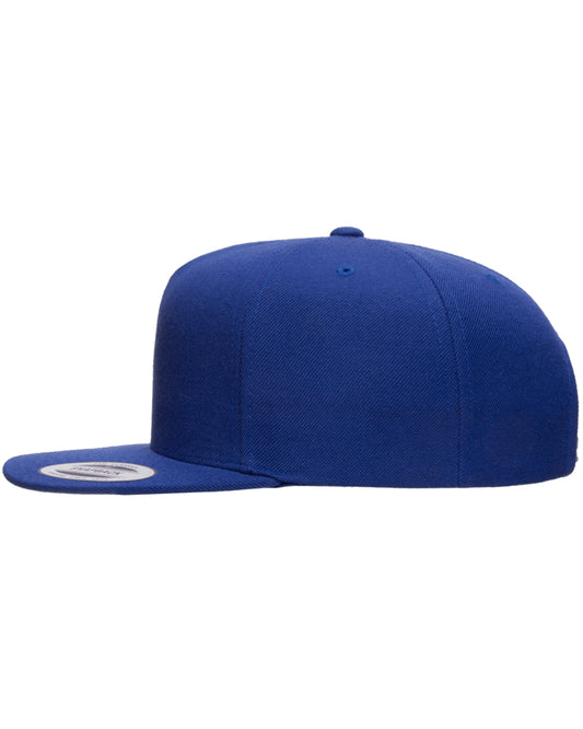 Unisex 5-Panel Structured Flat Visor Classic Snapback Cap - Royal