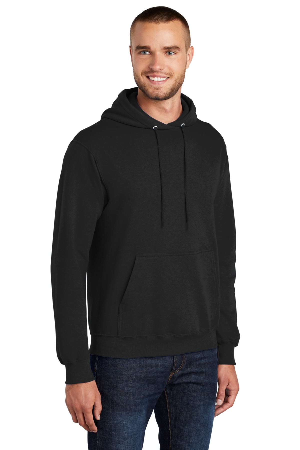 Unisex Tall Core Fleece Pullover Hoodie - Jet Black