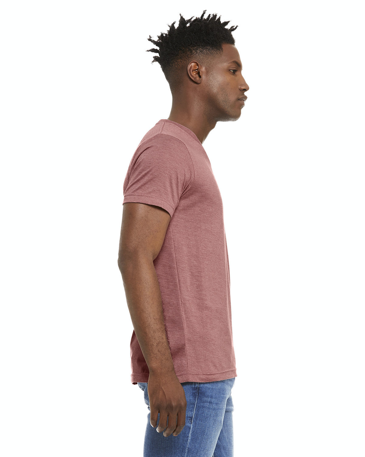 Unisex Jersey Short-Sleeve V-Neck T-Shirt - Heather Mauve