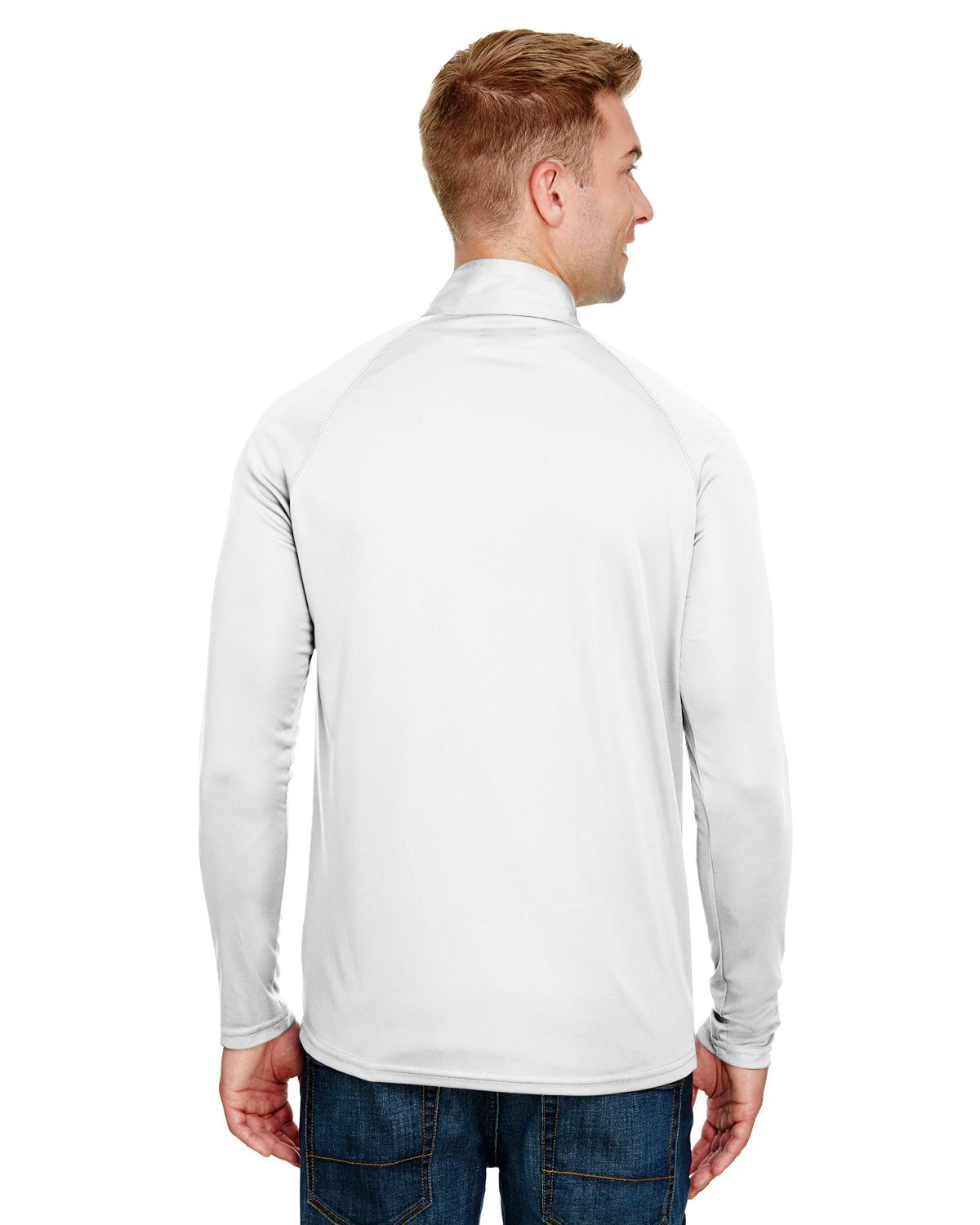 Unisex Daily Polyester 1/4 Zip - White