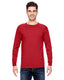 Bayside BA6100 - Unisex 100% Cotton Long Sleeve T-Shirt - Red