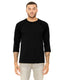 Bella + Canvas 3200 - Unisex 3/4-Sleeve Baseball T-Shirt - Heather Black / Black