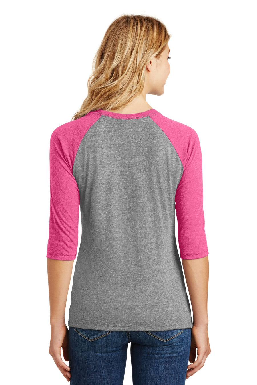 Women's Perfect Tri 3/4-Sleeve Raglan - Fuchsia Fr / Gyf