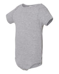 Infant Baby Rib Short-Sleeve One-Piece - Heather Gray