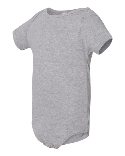 Infant Baby Rib Short-Sleeve One-Piece - Heather Gray