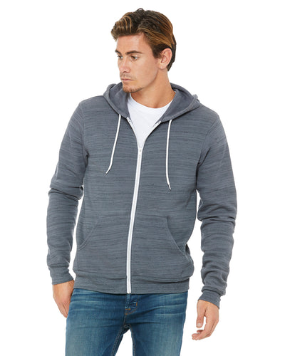 Unisex Poly-Cotton Sponge Fleece Full-Zip Hoodie - True Royal Marble
