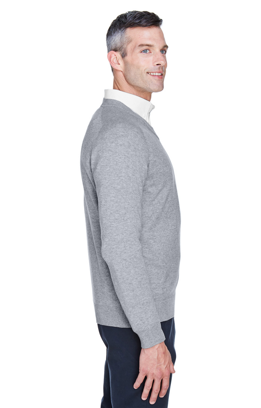 Men's V-Neck Sweater - Gray Heather