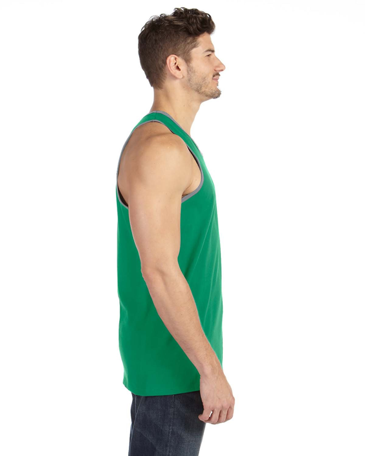 Unisex Lightweight Tank - Heather Green / Heather Gray