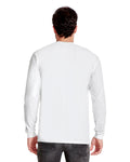Unisex Inspired Dye Long-Sleeve Crew with Pocket - White