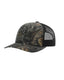 Richardson 112P - Patterned Snapback Trucker Cap - Mossy Oak Country DNA/ Black