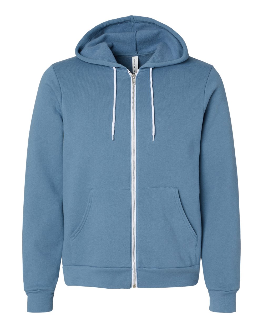 Unisex Poly-Cotton Sponge Fleece Full-Zip Hoodie - Steel Blue