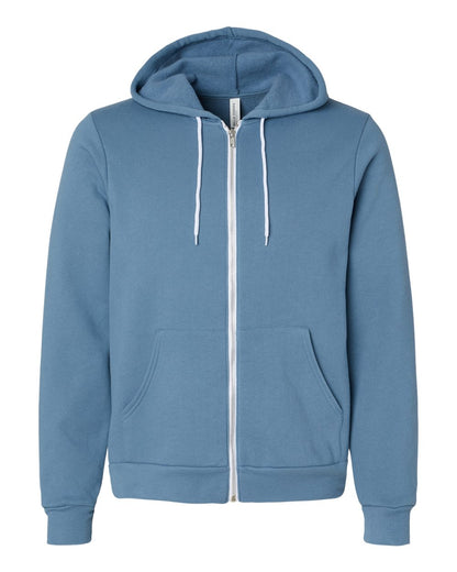 Unisex Poly-Cotton Sponge Fleece Full-Zip Hoodie - Steel Blue