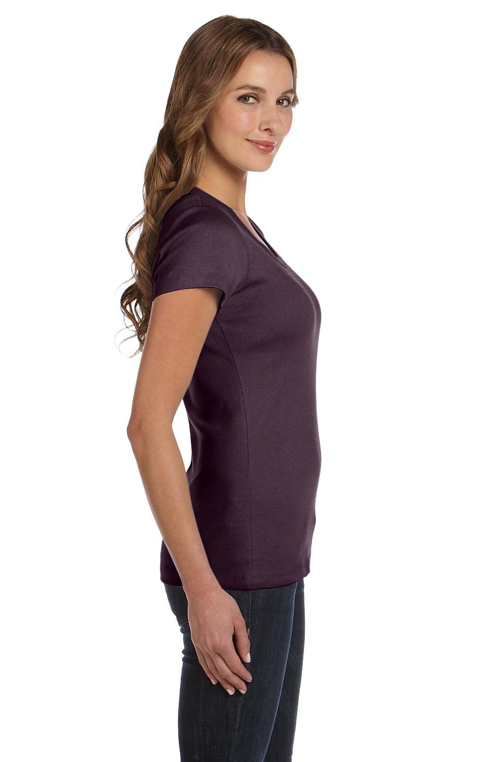 Women's Baby Rib Scoopneck Tee - Plum