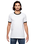 Unisex Lightweight Ringer T-Shirt - White Black