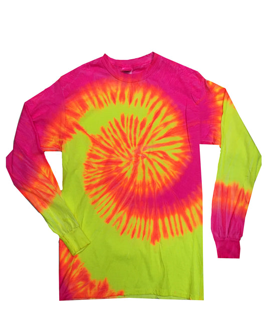Unisex 100% Cotton Long-Sleeve T-Shirt - Fluorescent Swirl
