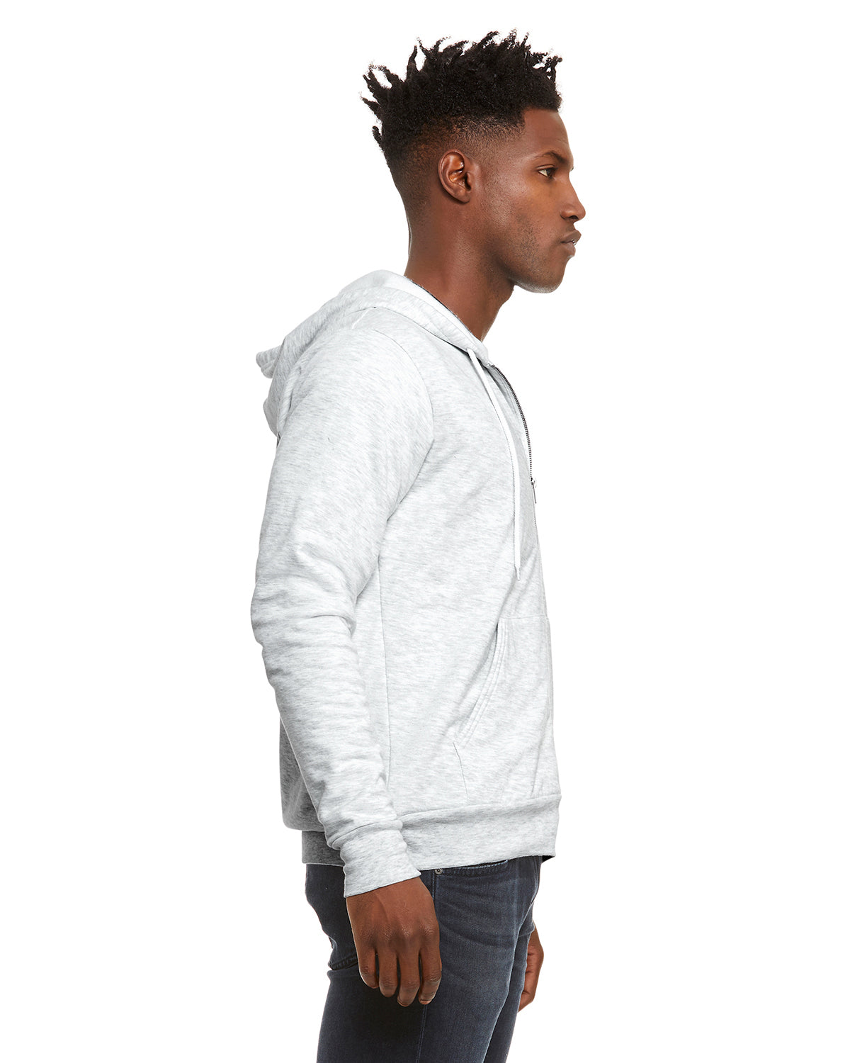 Unisex Poly-Cotton Sponge Fleece Full-Zip Hoodie - Ash