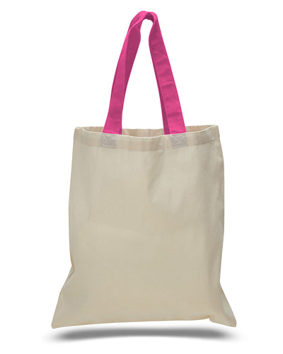 OAD Contrasting Handles Tote - Hot Pink