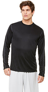 Long Sleeve Pieced Interlock T-Shirt - Black / Slate